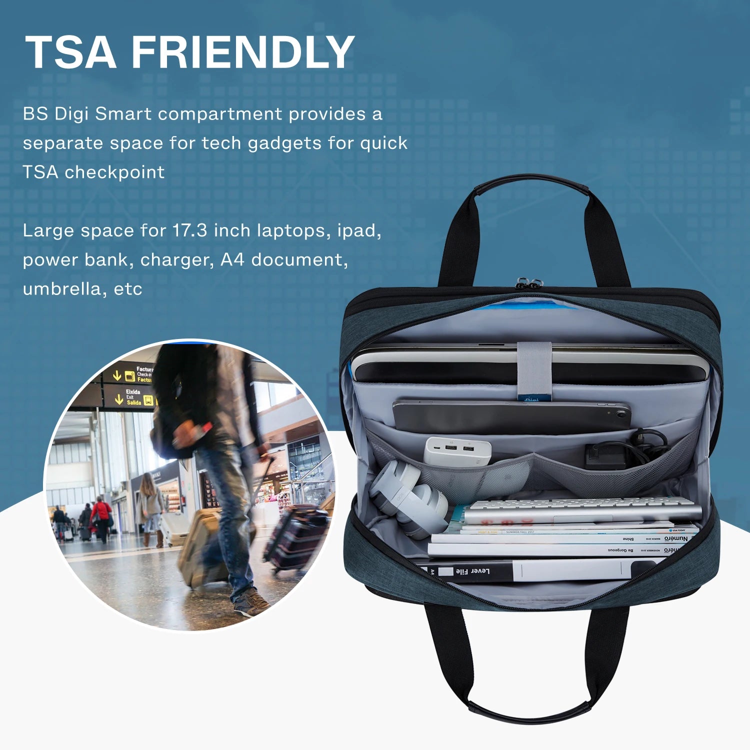 BAGSMART Expandable Laptop Briefcase (17.3")