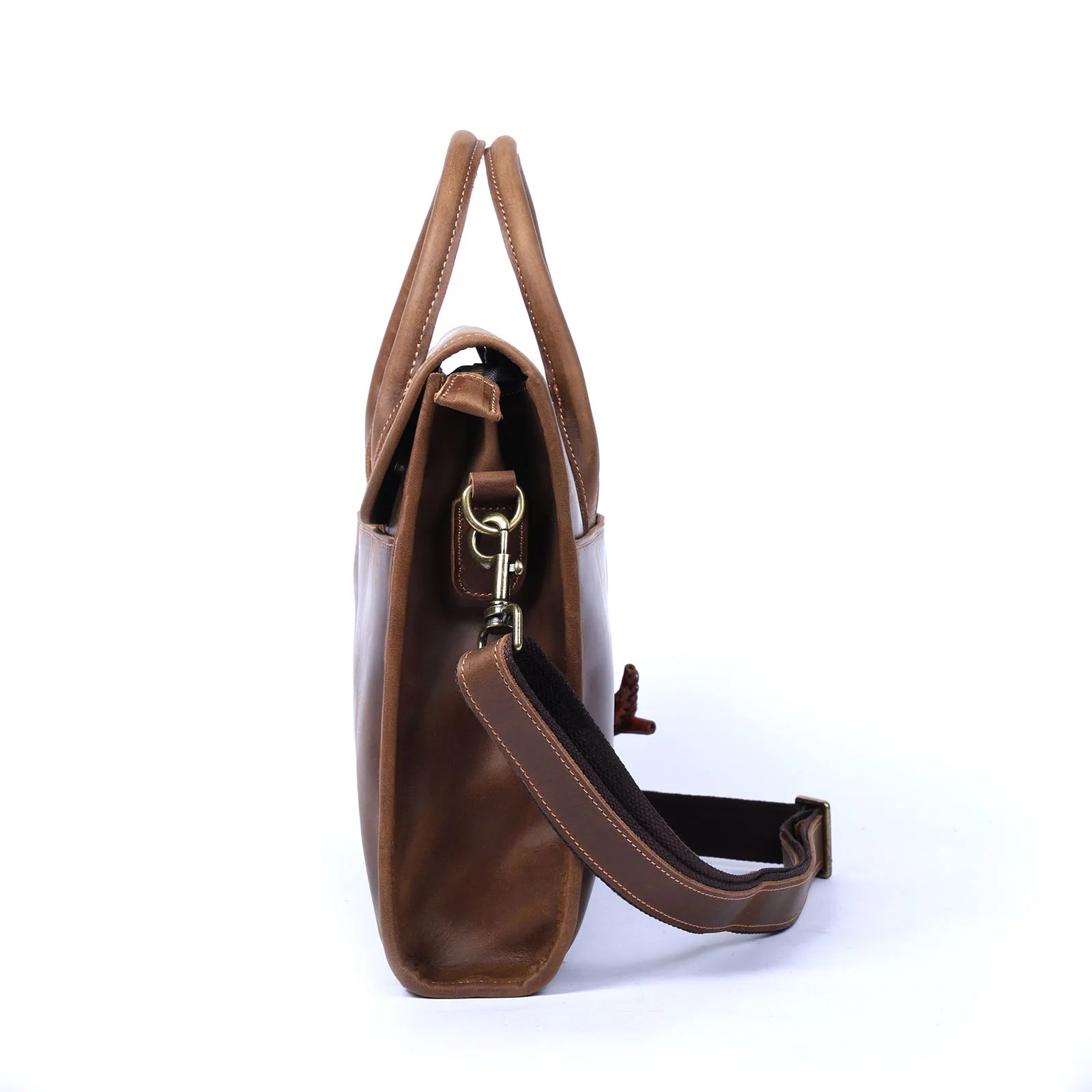 Men's Leather Vintage Briefcase - 14" Laptop Messenger Bag